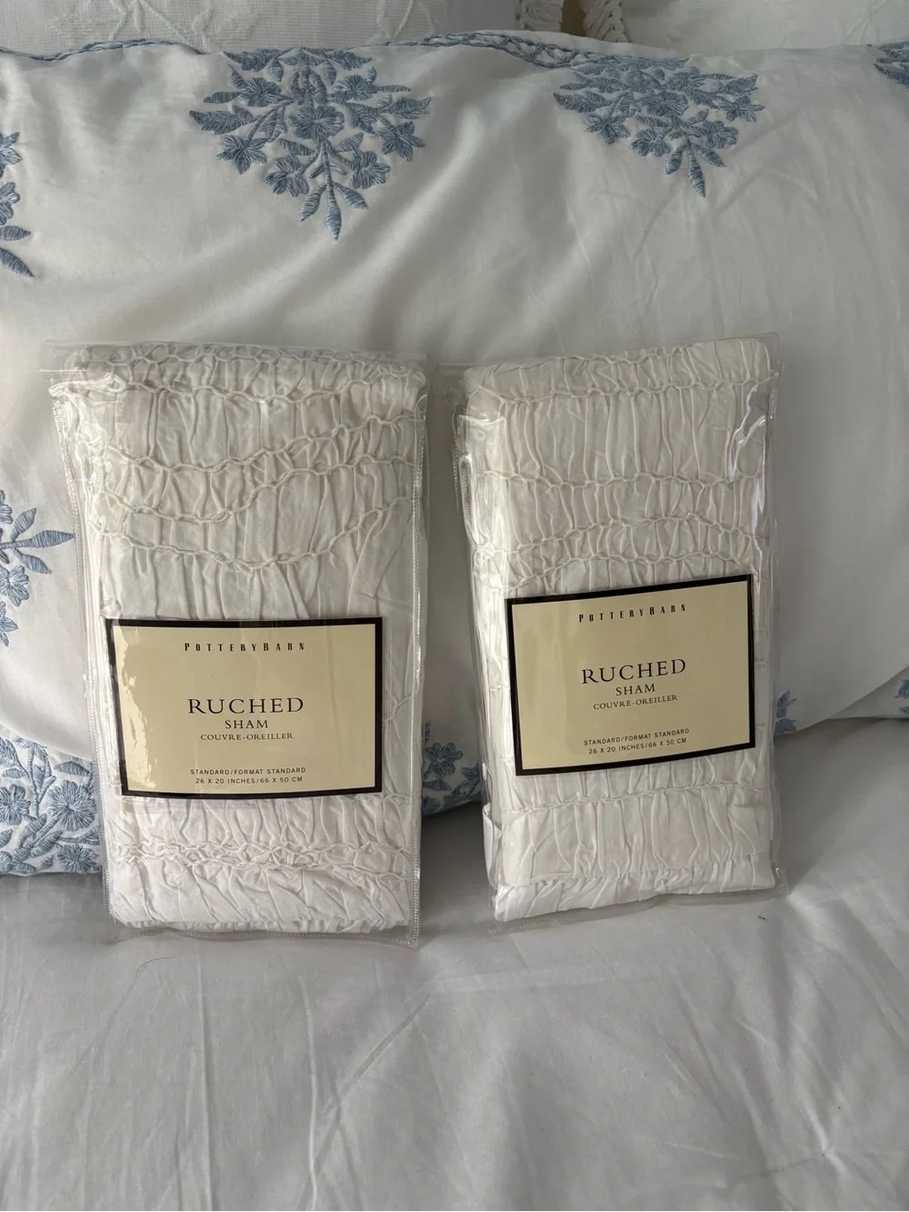 Pottery Barn Soft White/Ivory Standard Pillow Shams